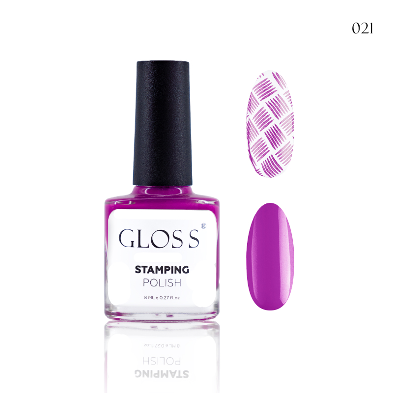 GLOSS Stamping polish 21, 8 ml (bright purple)